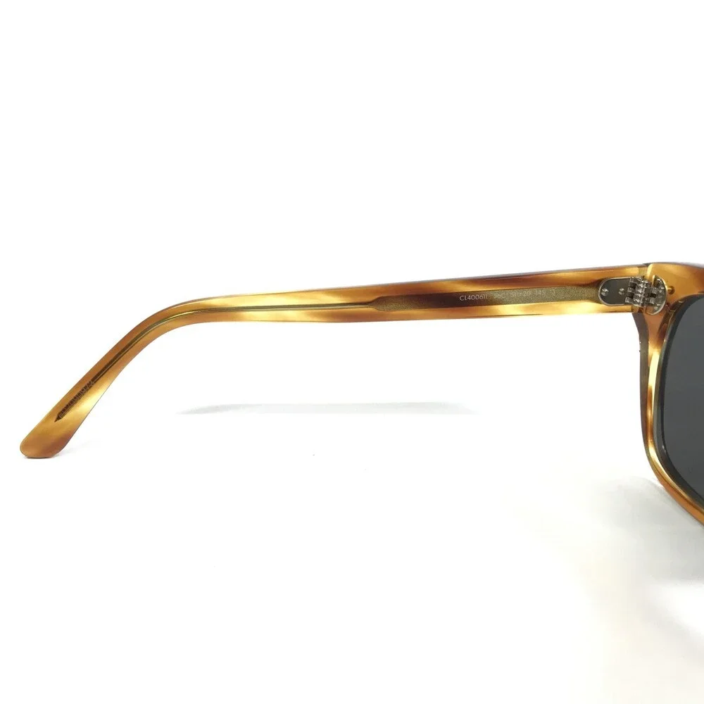 Celine Sunglasses CL40061I 56C Brown Horn Square Frames w/ Silver Mirror Lenses